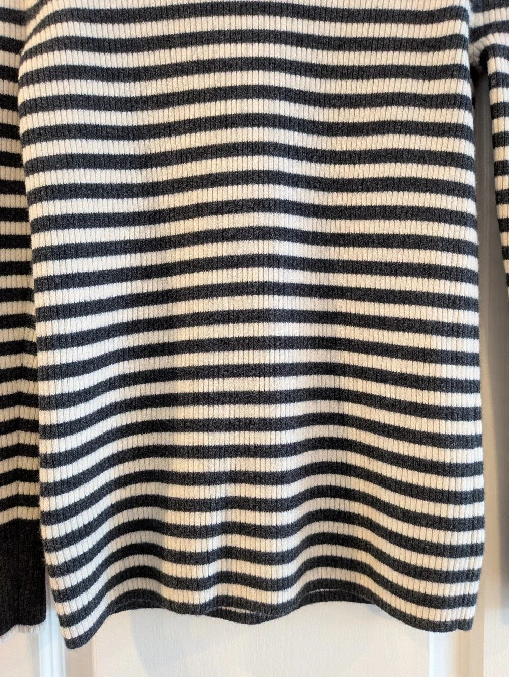 Hatch Giada Merino Wool Sweater Striped Black White Rib Knit Maternity Size 3/L